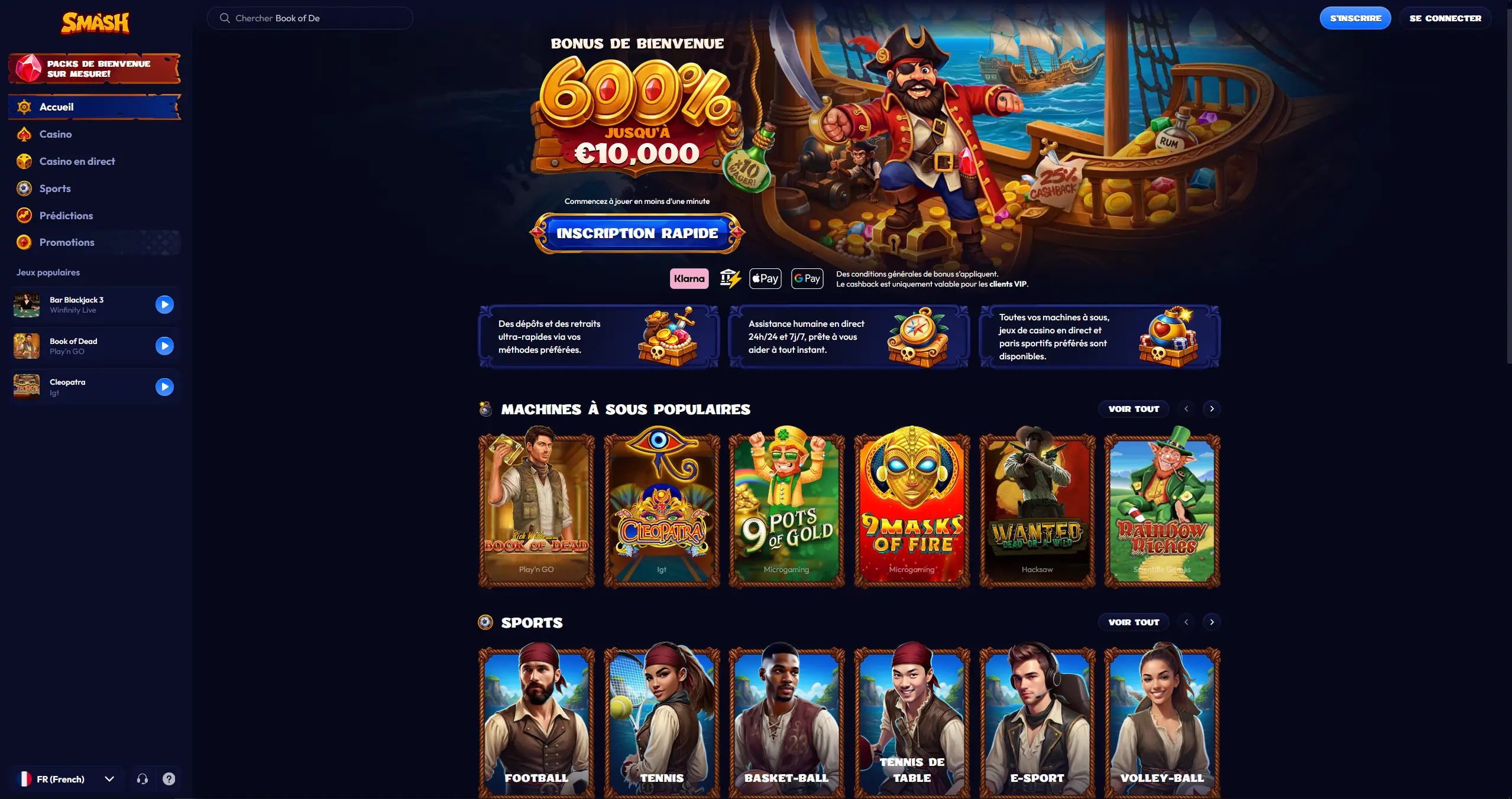 Programme hebdomadaire et fidélité de Smash Casino
